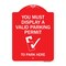 Signmission You Must Display Valid Parking Permit to Park Here Alum Sign, 18" x 24", RW-1824-22694 A-DES-RW-1824-22694 - alternate 1